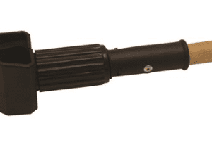 A black pole with a white dot on it