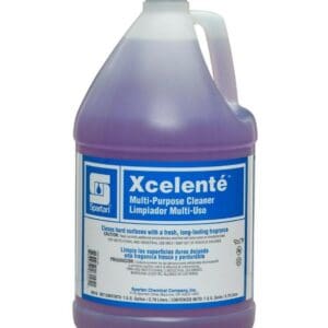 A purple bottle of cleaner is shown.