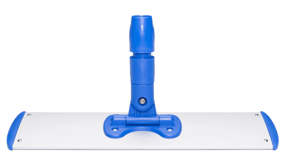 A blue plastic object sitting on top of a table.