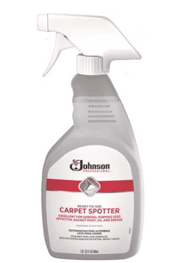 A bottle of carpet spotter cleaner