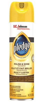 A can of pledge polish and shine