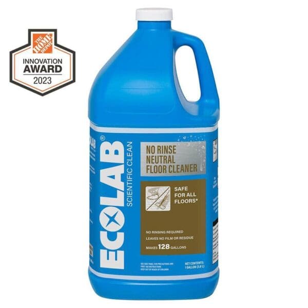 A gallon of ecolab cleaner is shown.