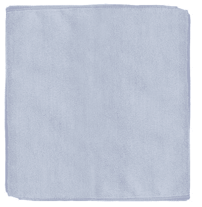 A square of blue paper with some white writing on it