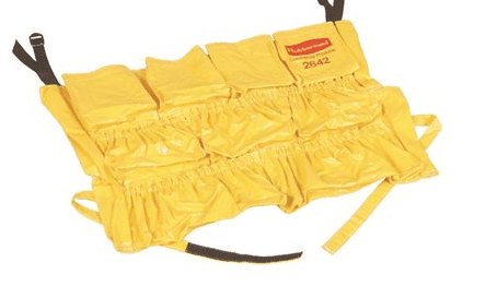 A yellow bag with some black handles