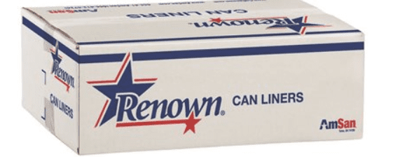 A box of renown can liners